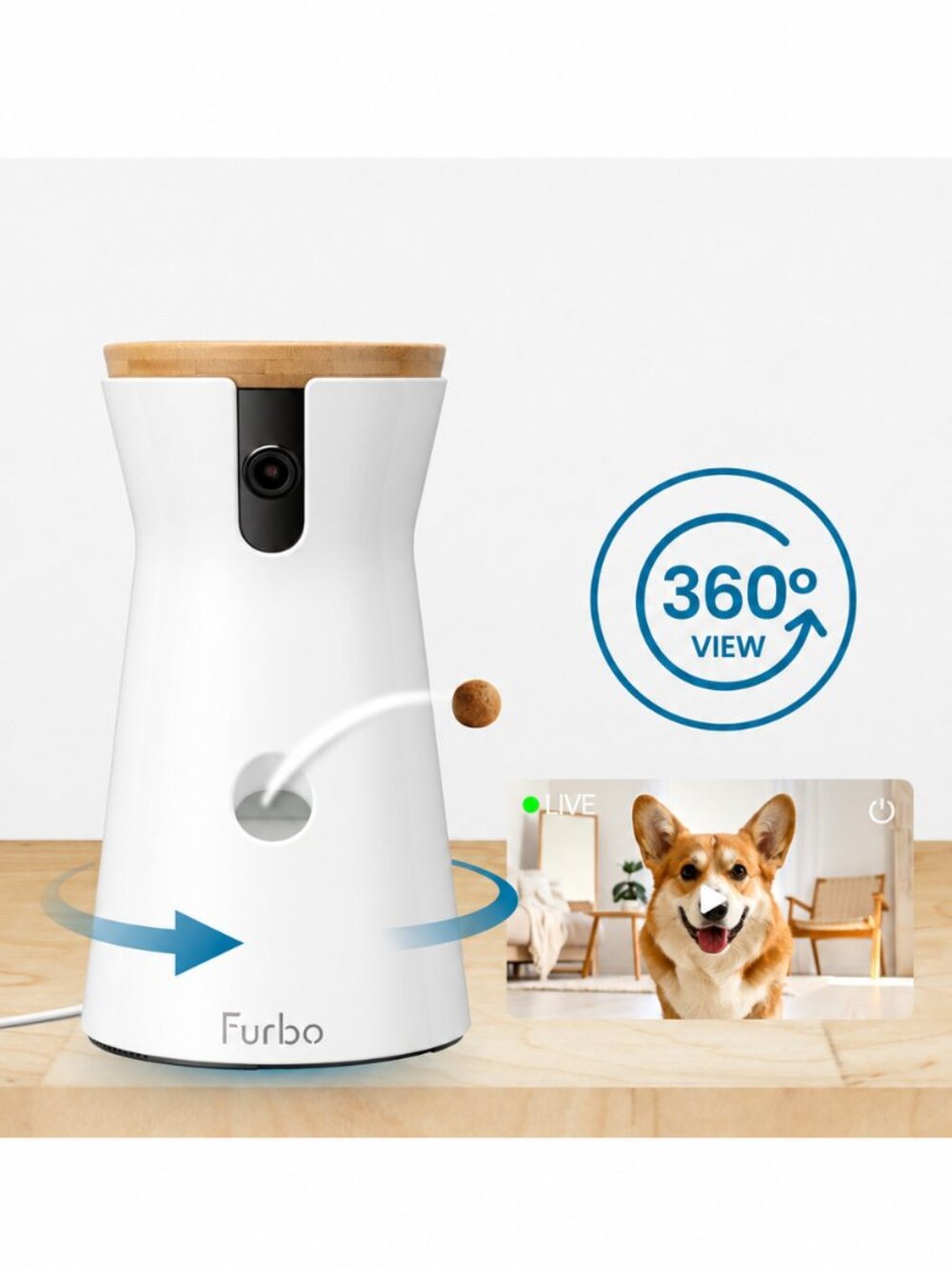 Furbo 360 Dog Camera 1080p Treat Tossing 2-Way Audio Pet Monitor NEW